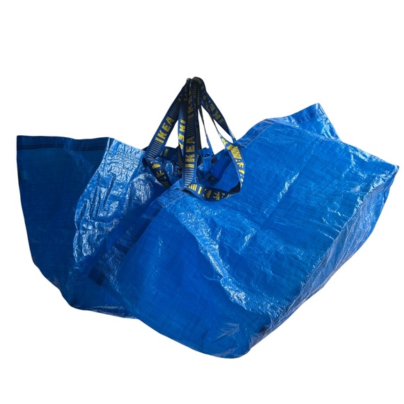 2 Large Double Strap Snap Closure IKEA Shopping  Bags - Picture 1 of 9